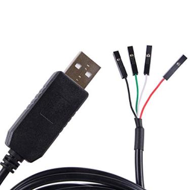 Imagem de Cabo adaptador USB para TTL Serial 5V 3,3V TX RX VCC GND pinout com 4 pinos 0,1 polegada soquete fêmea chip FTDI para Windows 10 8 7 XP Vista Android Mac OS (Logic 5V Level)