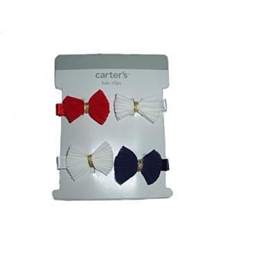 Imagem de Carter's Baby Girl – Prendedores de Cabelo Vermelho Branco Azul Coleção 4
