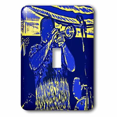 Imagem de 3dRose Lsp_164440_1 Trompet Player W Drummer Blue Yellow Vintage Light Switch Cover