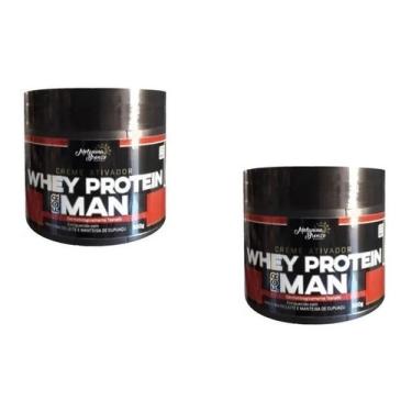 Imagem de 2 Cremes Ativador Whey Protein For Man Melanina Bronze 500g