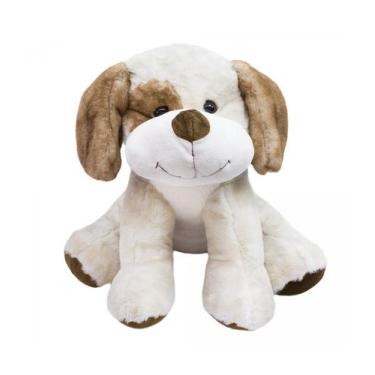 Imagem de Cachorro Mancha Marrom Olho Sorrindo Sentado 36cm - Pelúcia - Fofy Toy
