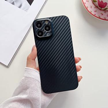 Imagem de Capa rígida ultra fina com padrão de fibra de carbono para iPhone 13 Pro Max 11 12 Mini X XS Max XR 7 8 Plus SE 2022 Capa fosca, preta, para iPhone14