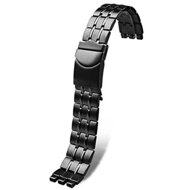 Imagem de RAYESS para Swatch Relógio Masculino Aço Pulseira de Metal YVS451 YVS435 YCS443G Acessórios da Pulseira do Relógio 19mm 21mm Pulseiras (Cor: Preto, Tamanho: 21mm)