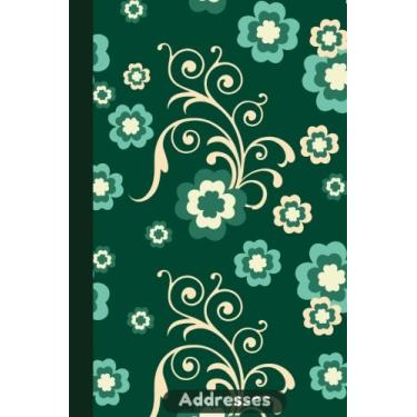 Imagem de Livro de endereços: design de capa floral azul oceano para contatos, endereços, números de telefone, e-mails e aniversário. Diário de caderno organizador alfabético, ... adolescentes, meninos, meninas (livros de endereços florais)