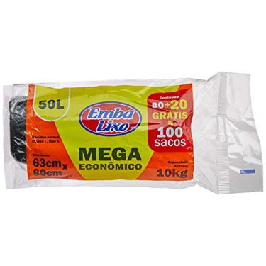 Imagem de Embalixo Saco Lixo Mega Econômico 50 Litros Preto