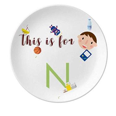 Imagem de Tabela de Período Elementos Químicos Elementos Chalcogens Elemento Nitrogênio N Prato de Porcelana Jantar Redondo Prato Masculino