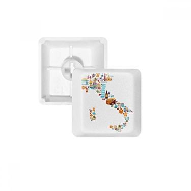 Imagem de Mapa da Itália Bandeira Nacional Personalizada Teclado Mecânico PBT Kit de Atualização para Jogos