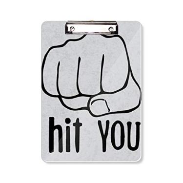 Imagem de Punho preto personalizado padrão de gesto prancheta pasta bloco de escrita placa de apoio A4