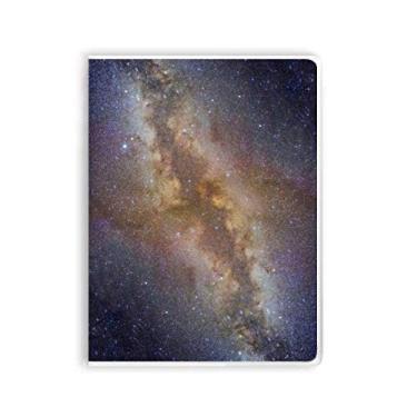 Imagem de Caderno com estampa de ilustração do universo galáxia amarelo capa de goma Diário capa macia