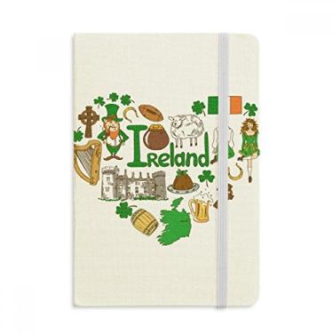 Imagem de Caderno Ireland Love Heart Landscap Bandeira Nacional Oficial Tecido Rígido Diário Clássico