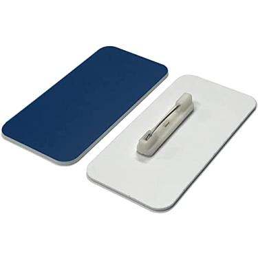 Imagem de Etiqueta de nome/crachá em branco - pacote com 25 - 3,8 cm x 7,6 cm, cantos redondos, pino