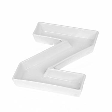 Imagem de Pratos e pratos de cerâmica para doces e nozes, decoração de festa de casamento, Branco, Letter Z, 1