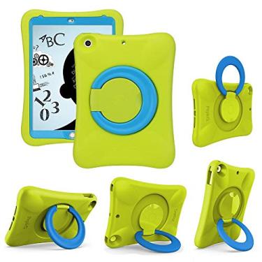 Imagem de Capa NLR Kids EVA para iPad | Suporte estável multidireções | Compatível com iPad 2021/2020/2019 de 10,2 polegadas (9/8/7a geração) (Verde+Azul)