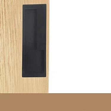 Imagem de Maçaneta da porta deslizante em ouro preto Maçanetas ocultas da porta interna puxa o puxador do guarda-roupa Gaveta da cozinha puxa o hardware da porta, preto 128 mm esquerdo