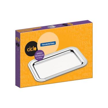 Imagem de Bandeja Retangular Tramontina Ciclo em Aço Inox 42x30 cm Tramontina
