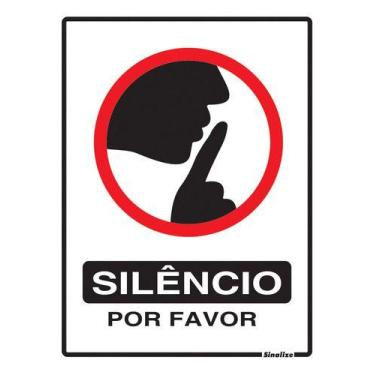 Imagem de Placa De Sinalização Silêncio Por Favor 15X20 - Supri Lar
