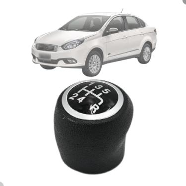 Imagem de Manopla Bola de Câmbio Grand Siena 2012 13 14 15 - Preta - Anel Prata