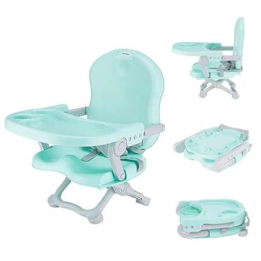 Imagem de Cadeira Alimentação Bebê Assento Dobrável Infantil Criança Refeição Portátil (Azul)