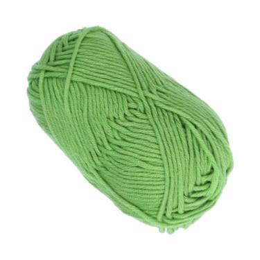 Imagem de Operitacx 1 Peça De Fio De Algodão Com Leite 50G De Fio Para Crochê Fio De Crochê Para Crochê Fio De Algodão Tecido À Mão Quente E Macio Para Suéteres Chapéus Cachecóis (Verde Claro)