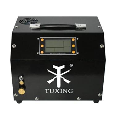 Imagem de TUXING 300Bar Pcp Air Compressor, transformador embutido, tela LCD atualizada, pressão ajustável, alimentado por carro 12V ou casa 220V AC, para pistola de ar pcp com separador de água/óleo