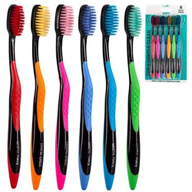 Imagem de Escova de dentes para limpeza dentária, solução natural de clareamento dental, cerdas ultramacias para cuidados dentários, cerdas anguladas para áreas difíceis de alcançar, limpar 99% da placa e iluminar um sorriso (transparente)