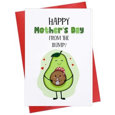 Imagem de D4DREAM Happy 1st Mothers Day Card from the Bump Funny First Mothers Day Card for Mom 1st Mothers Day Gift Card Cartão de presente de gravidez com envelope para mãe nova mãe primeira vez mãe para