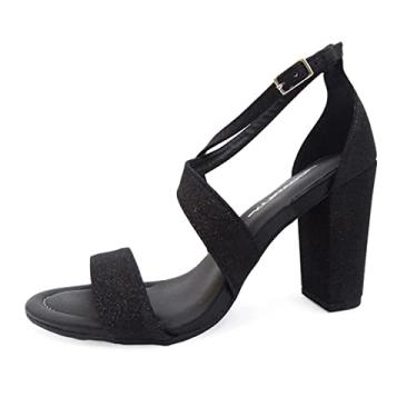 Imagem de Sandália Fem Piccadilly Rafa Preto Glitter 727047-3 Tamanho:37;Cor:Preto