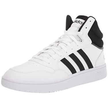 Imagem de adidas Tênis de basquete masculino Hoops 3.0 Mid, Branco/Preto/Branco, 4