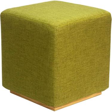 Imagem de Tamborete para pés com assento de espuma acolchoado, assento pequeno otomano para os pés, otomano estofado quadrado moderno e contemporâneo, verde, 34x38cm