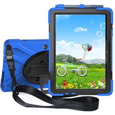 Imagem de Sfulatdc Capa para tablet com alça rotativa 360 e suporte, capa protetora resistente, compatível com Microsoft Surface Go 4/3/2/1 azul