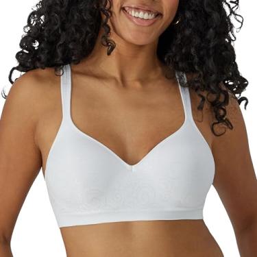 Imagem de Bali Sutiã feminino Comfort Revolution sem fio, cobertura total, tecido confortável, Redemoinho branco, 42DD