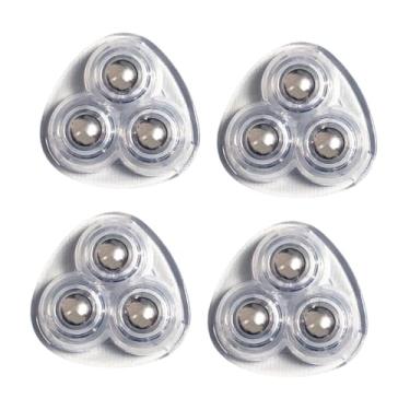 Imagem de menolana 4 peças autoadesivas rodízios silenciosos 360° rotação giratória móveis deslizantes para esfregão balde caixa de armazenamento utensílios de cozinha, Claro