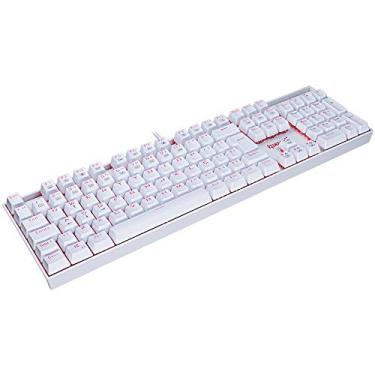 Imagem de Teclado Mecânico Gamer Redragon Mitra Lunar White Single Color LED Vermelho Switch Preto K551W