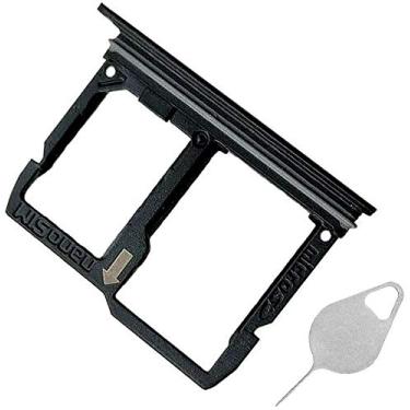 Imagem de Compatível com bandeja de cartão SIM duplo Stylo 5 Q720, suporte de compartimento para cartão SD de substituição para LG Stylo 6 Q720MS Q720PS Q720CS Q720VSP com pino de ejeção aberto (preto)