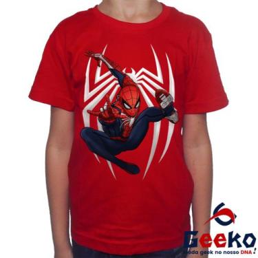 Imagem de Camiseta Infantil Homem Aranha 100% Algodão Spiderman Homem-Aranha Gee