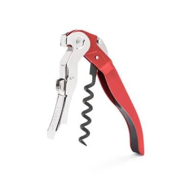 Imagem de Abridor de Garrafa Saca-Rolha Dois Estágios Pulltex ClickCut, Vermelho