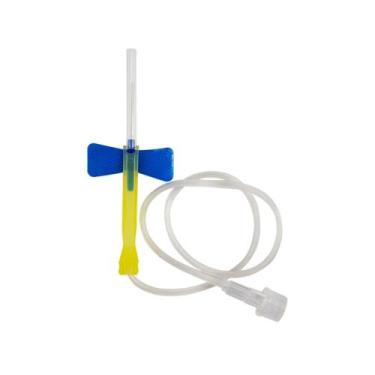 Imagem de Escalpe de Segurança Descarpack 23G Descartável Amarelo e Azul com 1 U