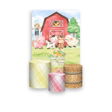 Imagem de Painel De Festa Vertical 1,50 x 2,20 + Trio De Capas Cilindro - Fazend
