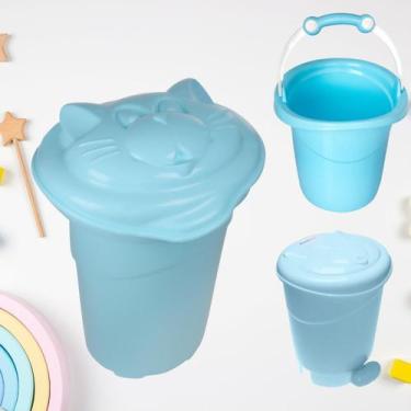 Imagem de Cesto de Roupa com balde 11 litros lixeira pedal organizador - PLASTBR