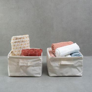Imagem de Kit organizadores dobráveis de linho off white 2 pçs - Oikos, U, UNICA