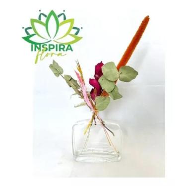 Imagem de Vasinho De Vidro Garrafa Aromatizante Decoração Arranjo Flor - FLORA F