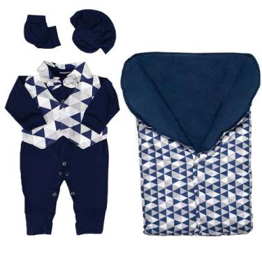 Imagem de Saída de Maternidade 100% Algodão Inverno Pequeninos com Porta Bebê - 