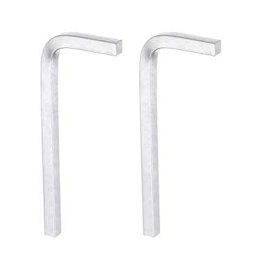 Imagem de HARFINGTON 2 peças chave de cabeça quadrada em forma de L 6 mm aço cromo-vanádio 4 pontos chave de parafuso para reparo doméstico básico de projetos DIY e aplicações gerais, prata