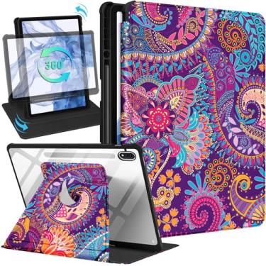 Imagem de Kidcube Capa para Samsung Galaxy Tab S9 Plus/S9 FE Plus de 12,4 polegadas para mulheres e meninas com suporte para lápis, design fofo, suporte giratório estético, capa para tablet adolescente para Tab