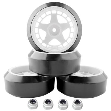 Imagem de GDOOL 4PCS 12mm Hub Wheels,1 : 10 Hard Plastic RC Drift Cars Tires Compatible with Traxxas HSP Tamiya HPI Kyosho On-Road Drifting Car(White)