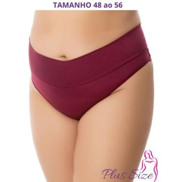 Imagem de Kit 3 Calcinha Plus Size Cinta Modeladora Cós Alto Fio Dental Duplo Ci