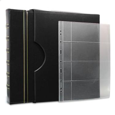 Imagem de Álbum de Luxo Preto 50 Folhas c/ bolso p/ 200 Cédulas 3BZN G - Caravel