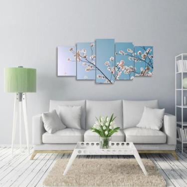 Imagem de Quadro de Flores Mosaico 5 Peças decorativo Quarto Corredor - Wall fra