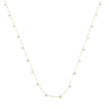 Imagem de Colar Feminino 45cm Pedra Transparente Zircônia Ouro 18k - DR Joias