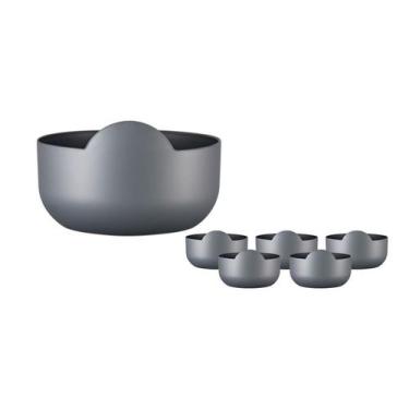 Imagem de Kit 6 Super Bowl Prata 475Ml Plástico Premium - Bb Store